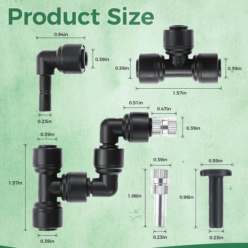 Lemfema 4 Pack 1/4'' Reptile Mister Nozzles, Reptile Fine Mist Foggers for Full Water Coverage, Replacement Micro Spray Nozzles for Terrarium Tanks - Image 2